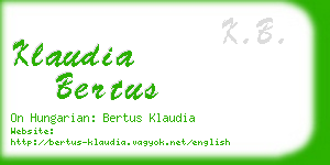 klaudia bertus business card